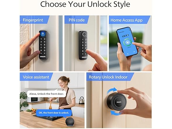 Philips 230XU-1H-MB Smart Retrofit Lock Matt Black