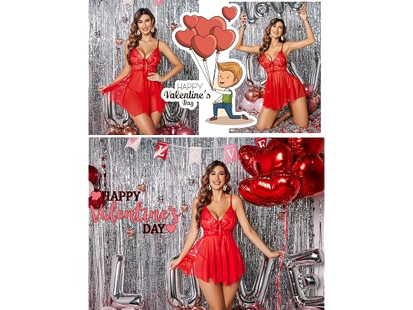 Avidlove (XS) Lace Lingerie V Neck Sexy Nightgown