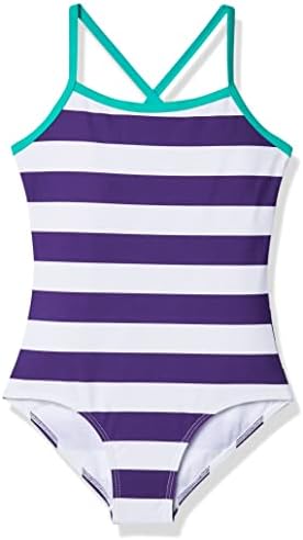 Kanu Surf Girls' Big Layla One Piece Swimsuit, Purple, 12