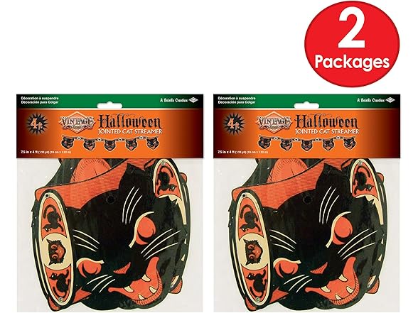 Beistle 2 Piece Vintage Style Black Cat Banners