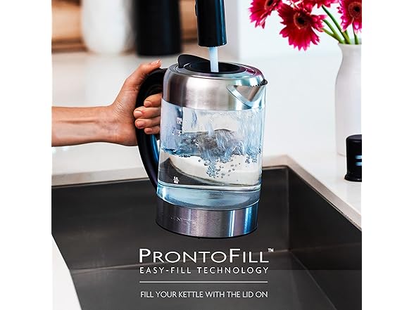 OVENTE Electric Kettle w/1.7L Borosilicate Glass
