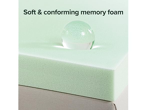 ZINUS 4" Green Tea Memory Foam Mattress Topper