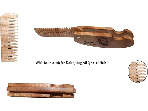 HOMNUT Sandalwood Hair Folding Comb