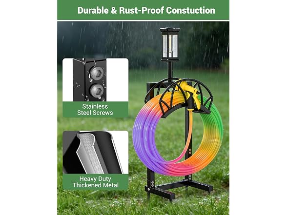 HZE Solar Garden Hose Holder Stand