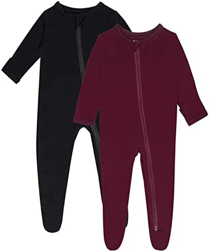 2Pcs Rayon Baby Footed Long Sleeve PJ's