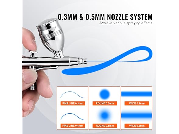Airbrush Gun, Dual Action Gravity Feed with 0.3
