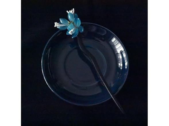 Cayyoomm Blue ice flower Hanfu hairpin