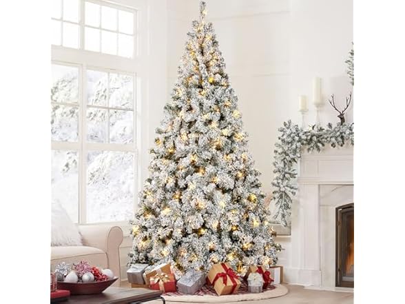 Pre-Lit Snow Flocked Christmas Tree