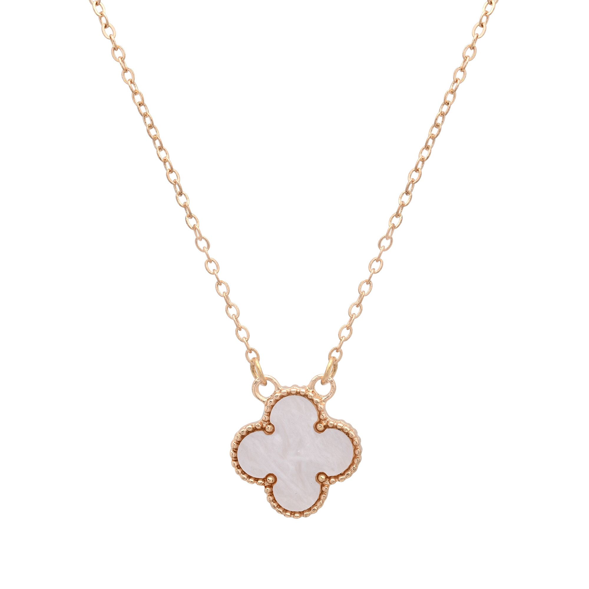 Classic Mother of Pearl Clover Pendant Necklace - Gallery 4