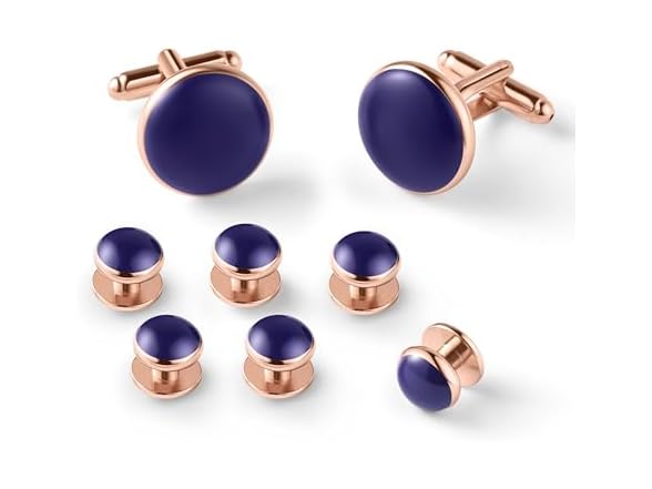 8pcs Blue Rose Gold