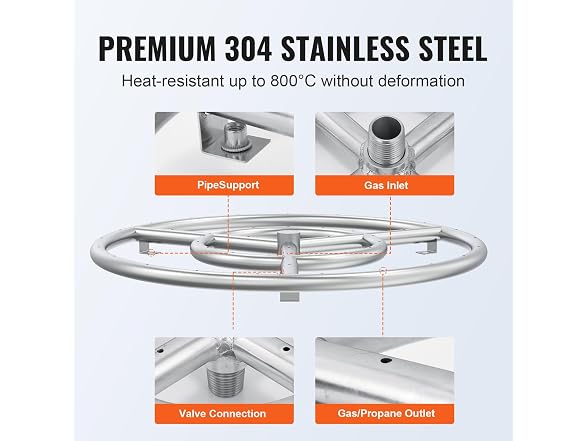 18 inch Round Stainless-Steel Fire Pit Burner