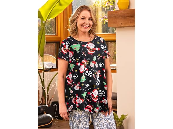 Larace Women (L) Christmas Shirts Funny Tunic Tops