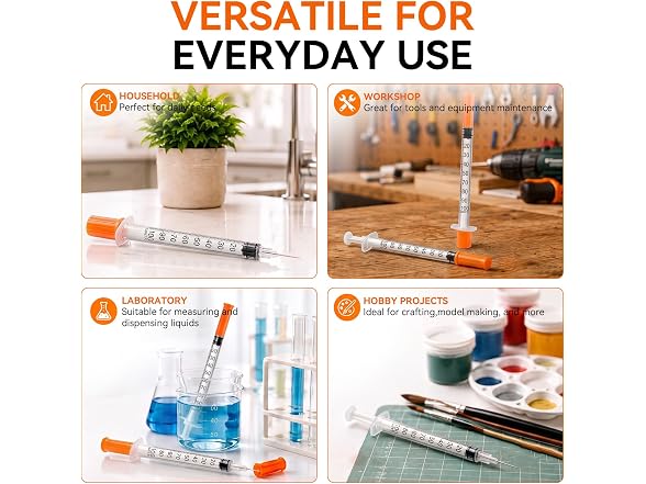 Bekullm 1ml/cc Syringes, 100 Pack U-100 31G 5/16"