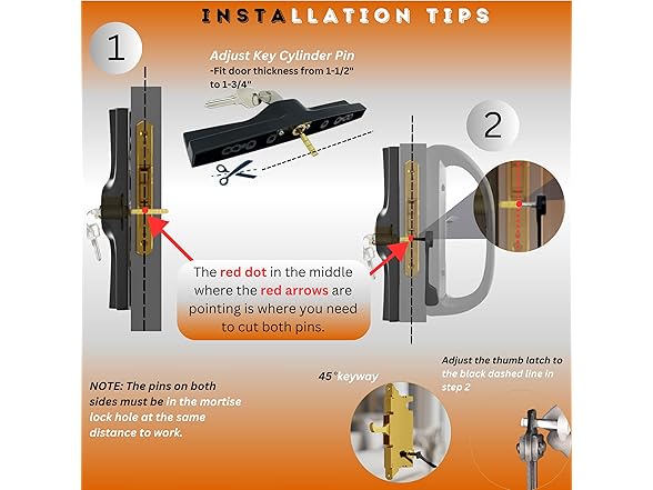T-HAKEN  T-HAKEN Sliding Glass Door Handle Set w  