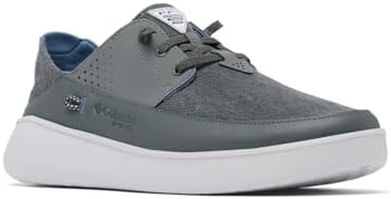 Columbia Mens PFG Boatside Relaxed Non Slip Boat Shoe, Grill/Mountain, 7