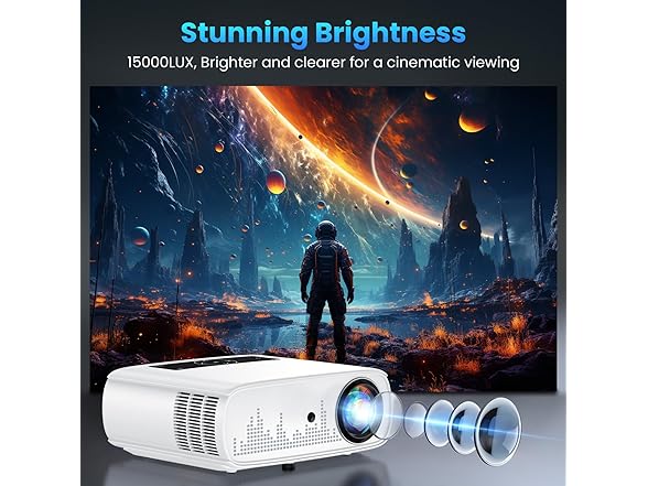 490ANSI Native 1080P WiFi Bluetooth Projector
