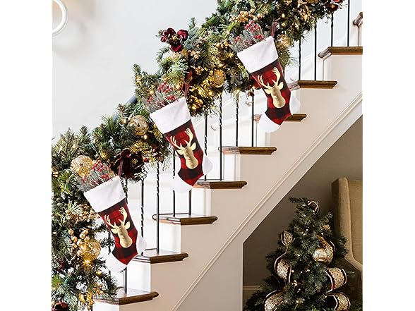 GAOMON 20" Large Christmas Stockings, 3PCs Red