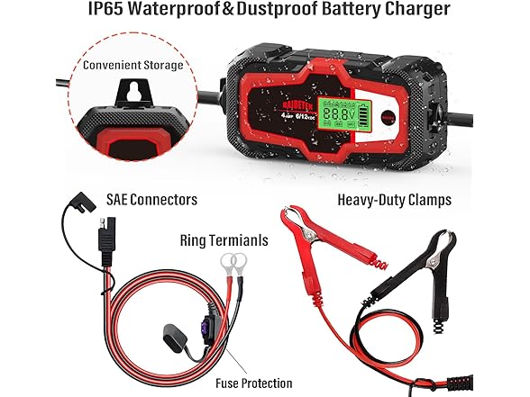 6V/12V 4A Car Battery Charger, Automatic