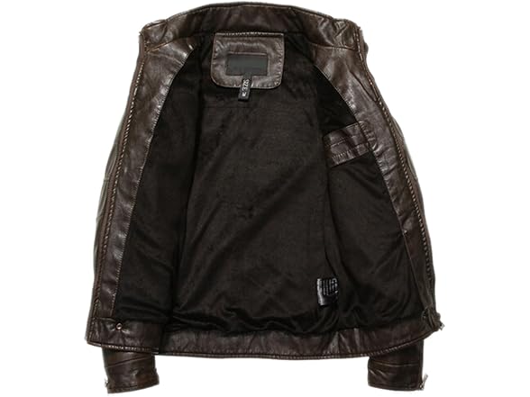 Chouyatou Men (S) Stand Collar Pu Leather Jacket