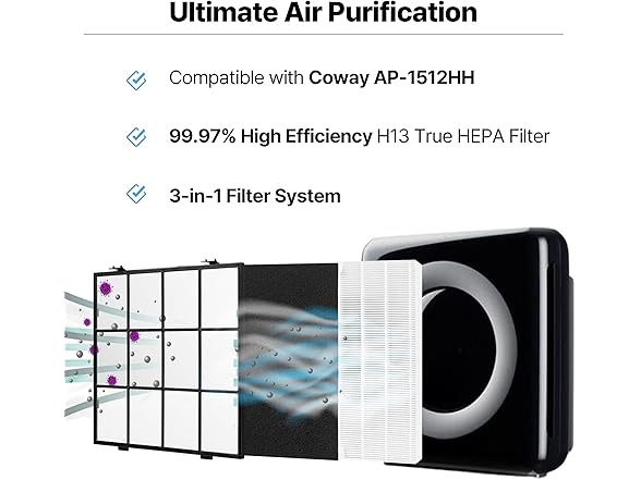 Coway Air Purifier Filter H13 HEPA 6Pk