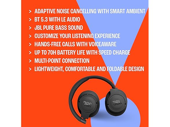 (NEW) JBL Tune 770NC ANC Wireless Headphones