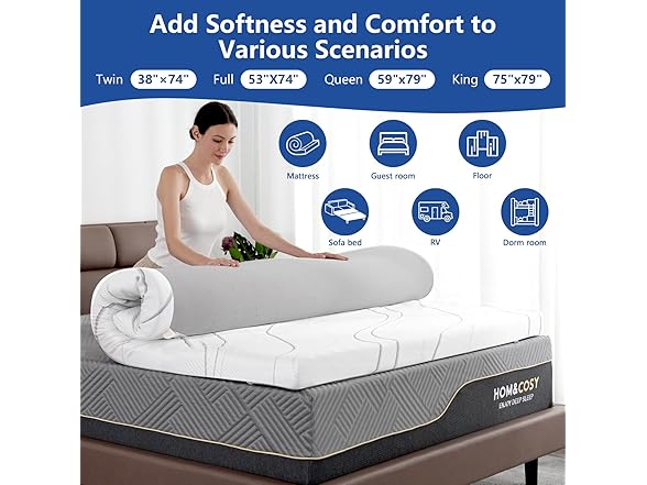 WEUP 4" Ice Silk Firm Mattress Topper