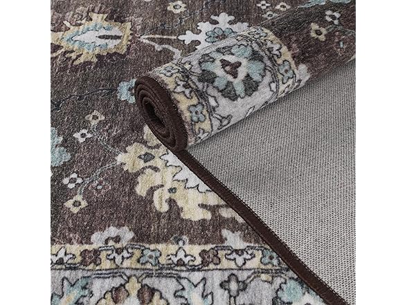 Superior 2'7"x6' Floral Geometric Border Indoor Area Rug