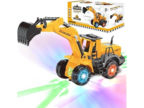 ALOTJOY Lights Music Excavator Truck Toy