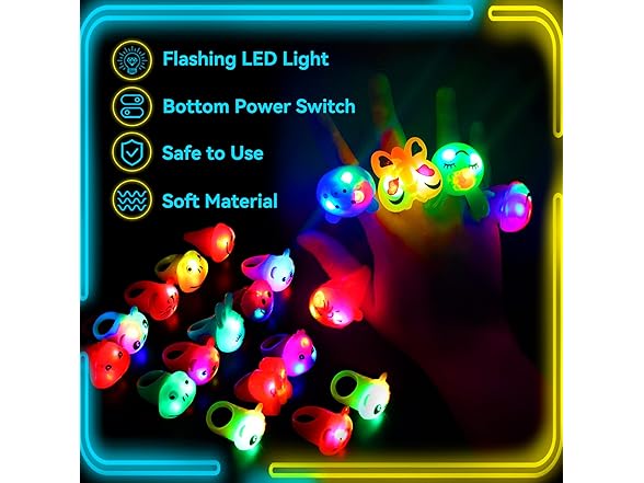 24 Pack LED Light Up Rings