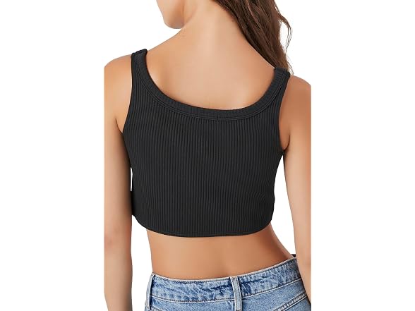 Forever 21 (L) Seamless Curve-Hem Cropped Top