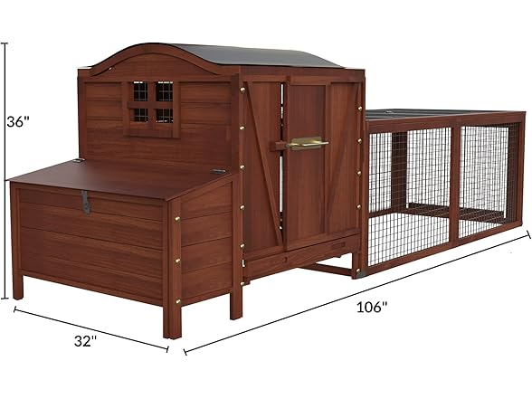 Hipicute Wooden Poultry Cage for 3-5 Chickens, Red