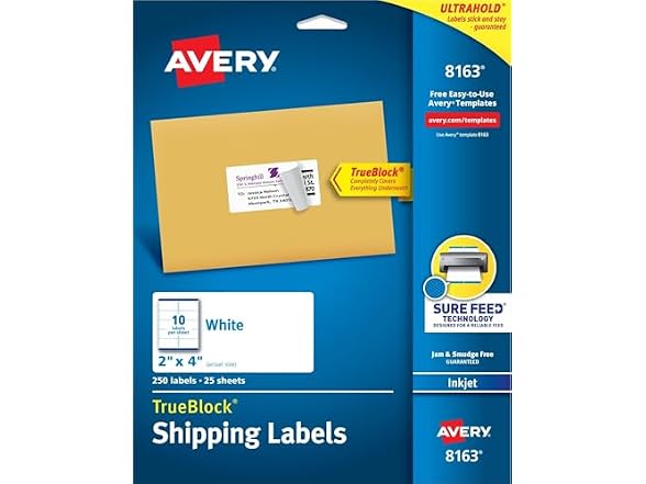 Avery Printable Shipping Labels 2" x 4"