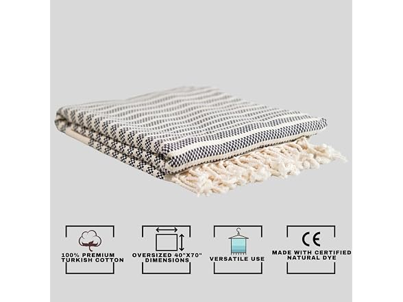 Peshtemal Beach Towel with Travel Bag Cotton