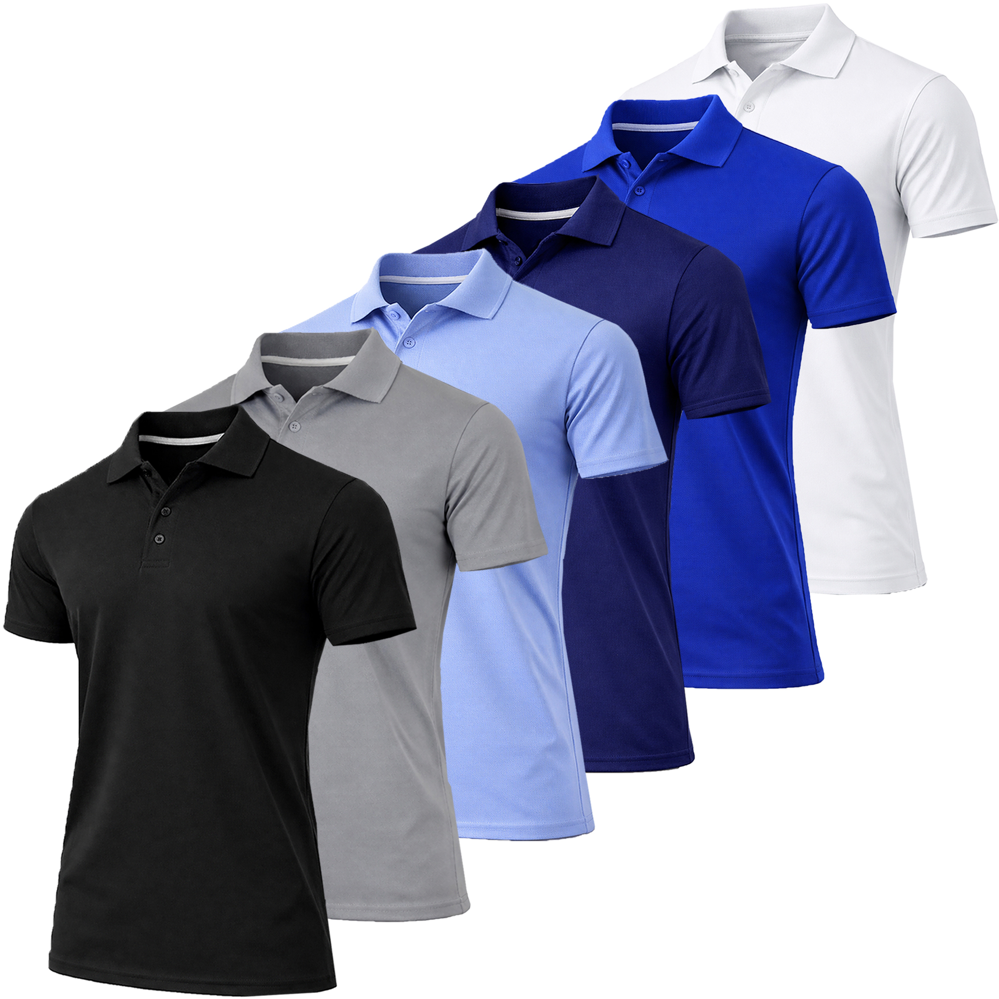 6Pk Mens Short Sleeve Performance Polos - Gallery 7