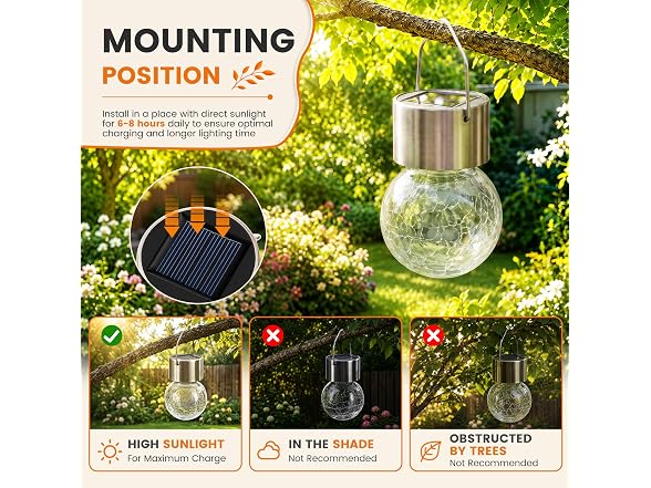 GIGALUMI Solar Hanging Lights, 24 Pc