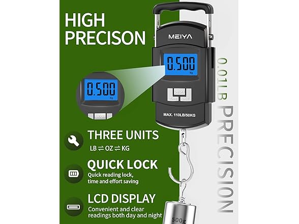 MEIYA 110lb/50kg Digital Fishing Scale