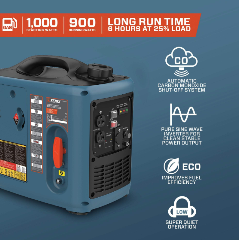 Senix 1000 Watt Gas Inverter/Generator - Gallery 6
