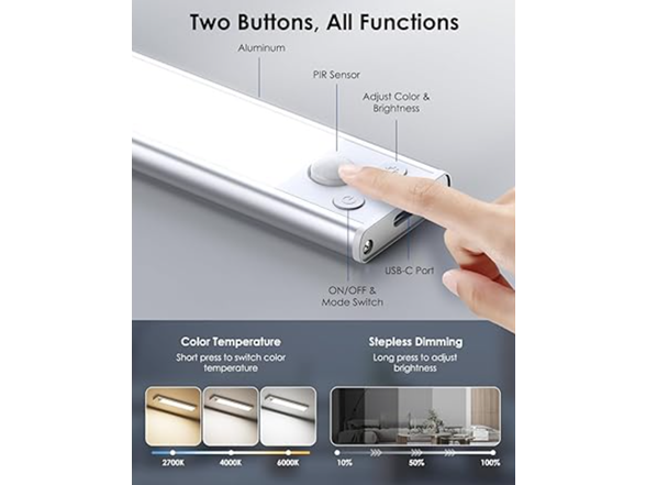 (5 Pk) VerRon Motion Sensor Under Cabinet Lighting 8"