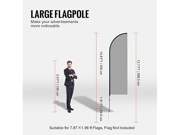 VEVOR Feather Flag Pole Kit, 2 Packs Swooper Flag Pole