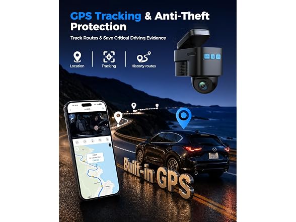 Topexplore 4G LTE Dash Cam Front+Inside