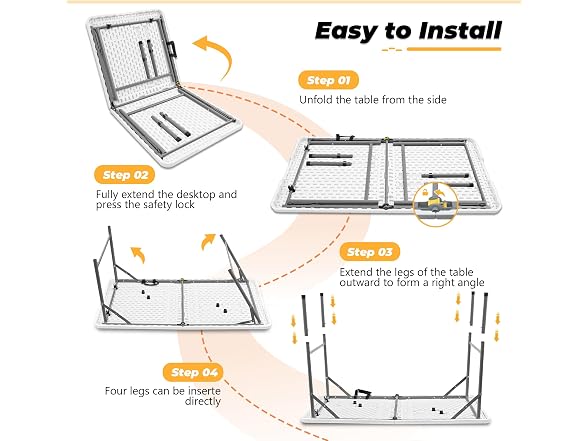 4ft Portable Folding Table