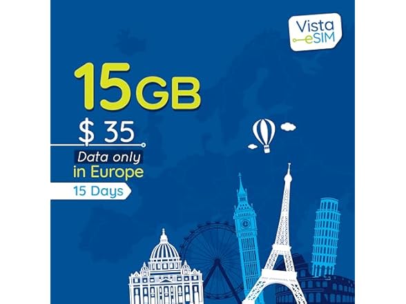 Vista eSIM Europe Prepaid Card 15G