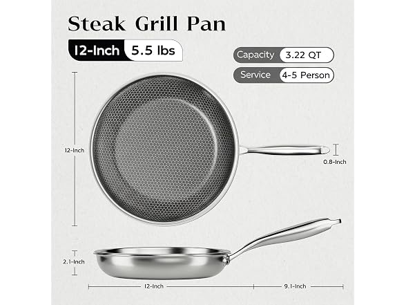 XBM 12in Nonstick Frying Pan Honeycomb