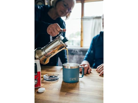 YETI Stainless Steel Rambler Drinking Cup, 14oz, Nordic Blue