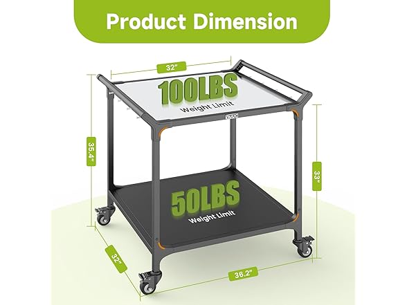 NUUK 32in Stainless Steel Grill Cart Black