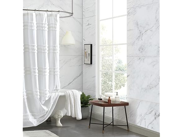 DKNY Chenille Stripe Shower Curt for Bath