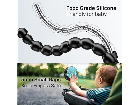 WITHOUSE Portable Stroller Fan Oscillation