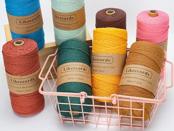 Macrame Cord,3mm x 328Feet Cotton Twine