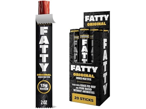 20PK FATTY Meat Sticks, Made with Grass Fed Beef