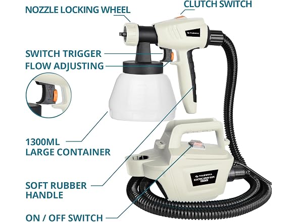 TILSWALL Shark800 800W Paint Sprayer White